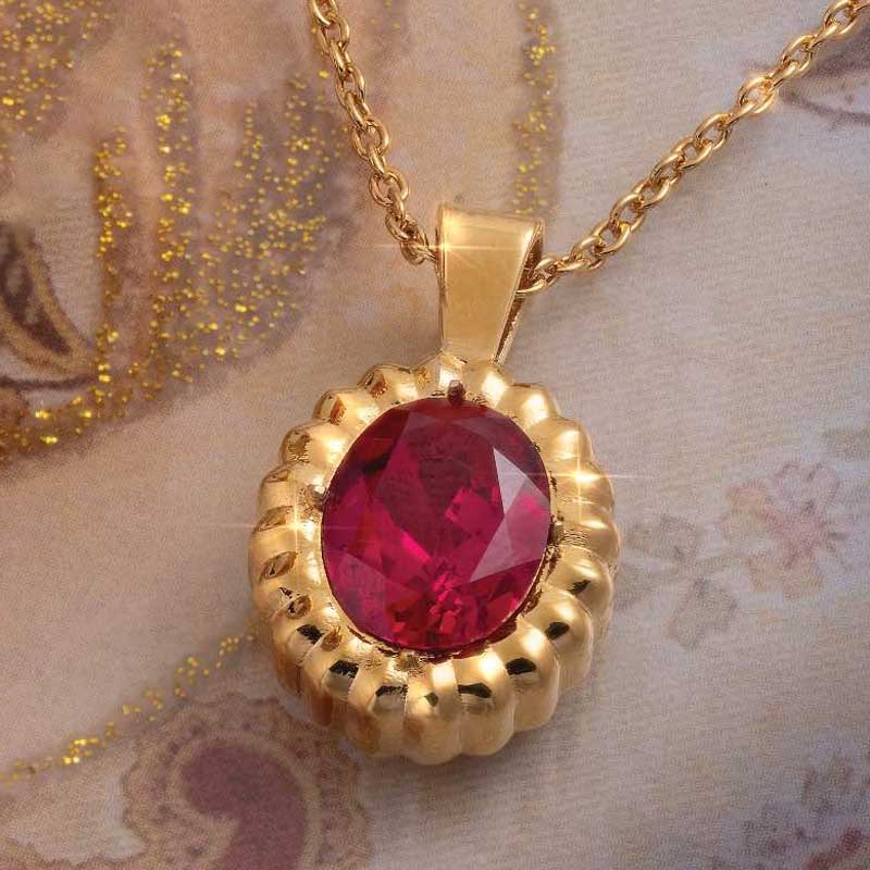 Italian-Made Lab Ruby Necklace